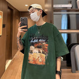 Men T Shirt Summer Heavy Cotton Teenagers