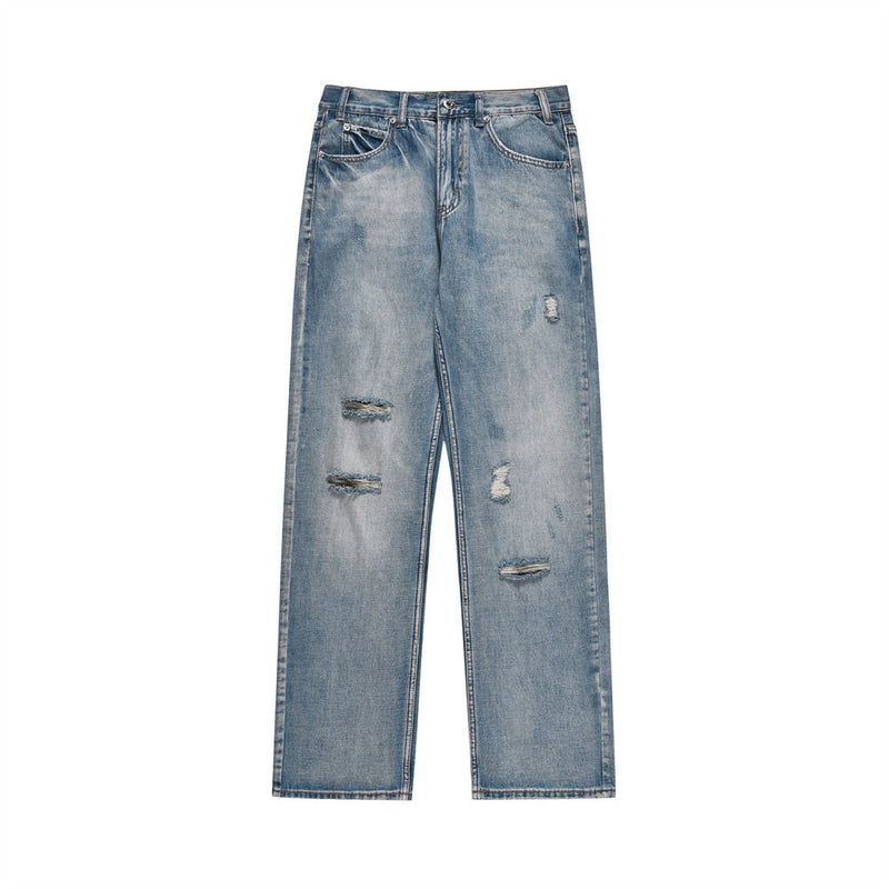 Men Jeans Ripped Versatile Trousers