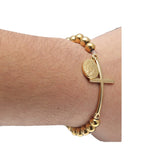 Bracelet Stainless Steel Plated HipHop Bracelet Crosses