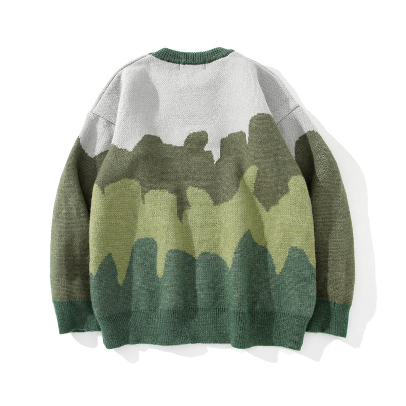 Men Sweater Idle Style Color Matching Sweater