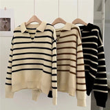 Women's Pullover Sweater Striped Loose Sweater