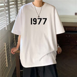 Men T Shirt 1977 Printed Summer Heavy Cotton