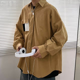 Men Shirts Stitching Loose Casual Jacket