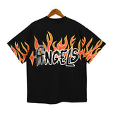 Palm Angle T Shirts Angel Flame Letters Loose