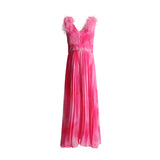 Bohemian Dress Pleated Feather Dress