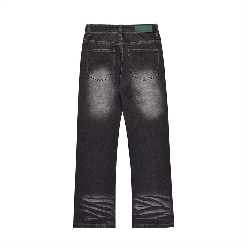 Men Jeans Indentation Whitening Break Loose