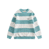 Women Sweater City Boy Striped Knitted Sweater College