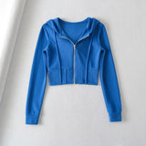 Women Hoodie Sports Slim-Fitting Short Sexy