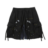 Men's Shorts Ink-splashed Printed Denim Loose