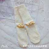 Kapital Sock Heel Smiley Socks Japanese Hiata Hehong Smiley RetroMid-Calf Socks Double Needle Thick Thread