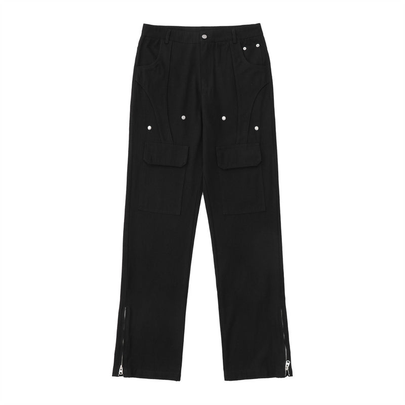Men Jeans Trendy Niche Baggy Pants-Foot Zipper