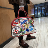 Chh Chrome Heart Leather Bag Splicing Embroidered Women's Bag