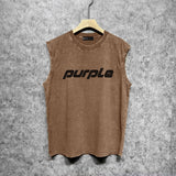 Purple Brand Distressed Tank T Shirts Distressed Sleeveless T-shirt Vest