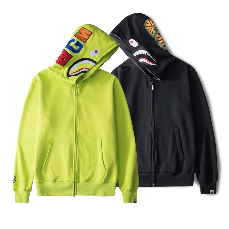 Bathing Ape Hoodie Thin Cardigan Zipper Hooded Loose Shark Jacket