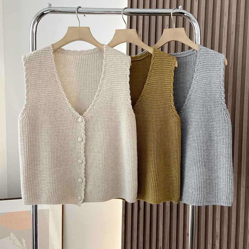 Women Vest Knitted Vest Cardigan Women's Loose
