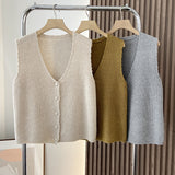 Women Vest Knitted Vest Cardigan Women's Loose