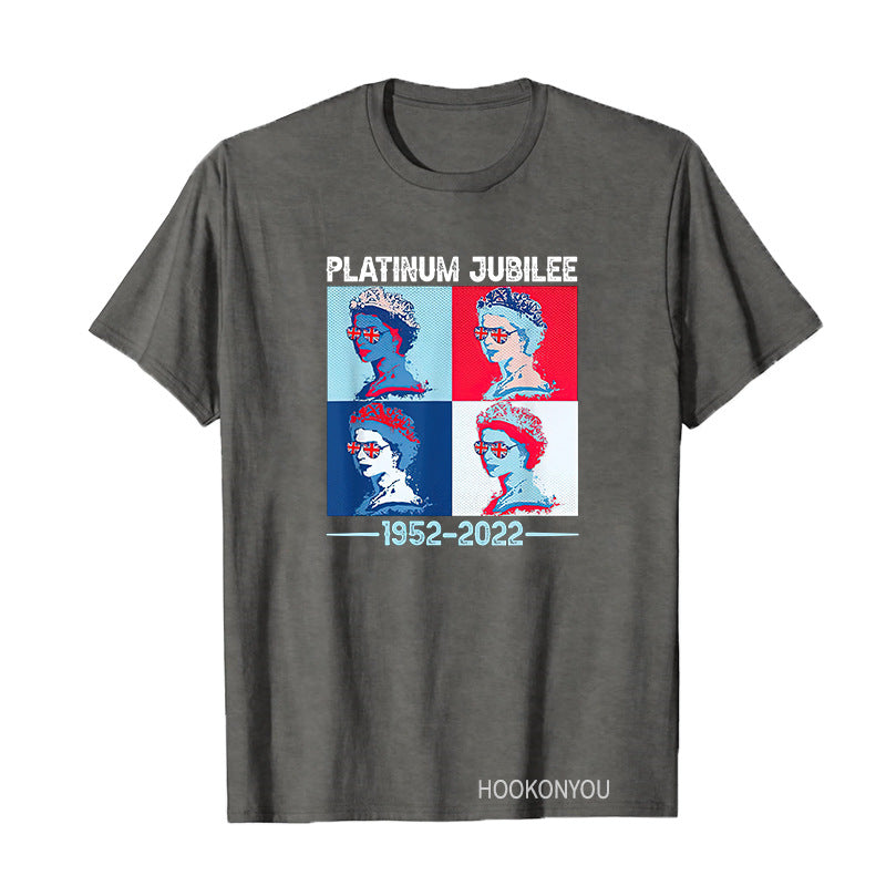 Inspired by Queen's Platinum Jubilee 2022 Elizabeth 70 Years T-shirt Short Sleeve T-shirt