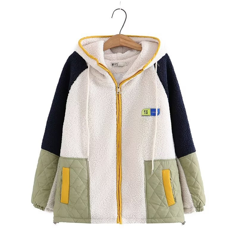 Women Cotton Coat Loose Thickening Keep Warm Fleece Padded Coat
