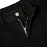 Men Jeans Pleated Stitching Fastener Decoration Loose