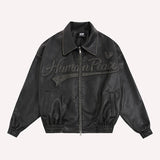 Women Jackets Vintage Distressed Embroidered Pu Baseball Uniform