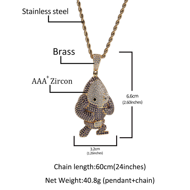 Jewelry Ghost Demon Pendant Copper with Zircon Spectrum