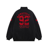 Men Cotton Padded Jacket Coat Embroidered Quilted Baseball Uniform Jacket Men's Autumn and Winter Loose Casual Cotton-Padded Jacket