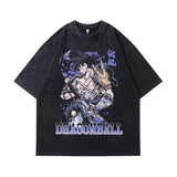 Men T-Shirt Cartoon Vintage Print Distressed Oversize