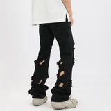 Men Jeans Scrape Hip Hop Punk Loose Hole