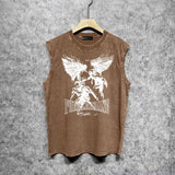 Purple Brand Distressed Tank T Shirts Distressed Sleeveless T-shirt Vest