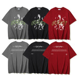 Off White T Shirts OW Vintage Oil Painting Portrait Crew Neck Pullover Short Sleeves