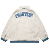 Men Cotton Mixed Jacket Coat Cashmere Cotton-Padded Coat Men's Winter Loose Stitching Affixed Cloth Embroidered