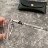 CHH Chrome Hearts Glasses Large Square Large Face Silver Plain Myopia Glasses Frame