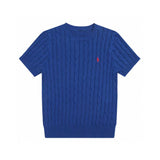 Ralph Lauren Knitted sweaters Ralph Lauren Knitted Short Sleeved Shirt RL Ralph Crew Neck Solid Color Pony Embroidery LOGO Knitted Short Sleeve