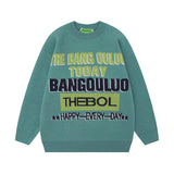 Women Sweater Vintage Contrast Color Knitted Top Vibe Couple