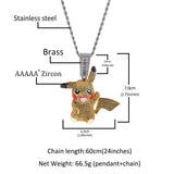 Jewelry Diamond Pendant Necklace Cartoon Fashion Necklace Male Animal Spectrum Pokémon
