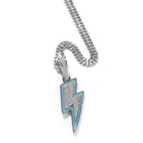 Jewelry Luminous Lightning Necklace Simple ins Wind Drip Oil Inlaid Zirconium Night light lightning Jesus Pieces