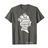 Inspired by Queen's Platinum Jubilee 2022 Elizabeth 70 Years T-shirt round Neck Short Sleeve T-shirt