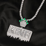 Jewelry KING Letter Pendant Necklace ins Hip Hop Night light Royalty