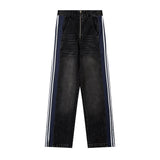 Men Jeans Side Stripes Stitching
