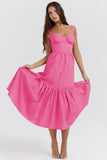 Women Dress Sweet and Spicy Suspenders Solid Color Broken Dress