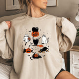 Cute Halloween Ghost Boo Cat Sweatshirt Halloween Cat Shirt