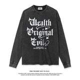 Unisex Long Sleeve Shirt Autumn and Winter Wash Old Long Sleeve