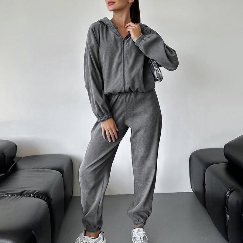 Women Co-Ords Fall/Winter Hoodie Coat Loose Casual