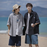 Men Shirts Short Summer Loose Teen Leisure