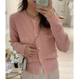 Women Knitted Cardigan Soft College Style Sweater