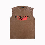 Purple Brand Distressed Tank T Shirts Distressed Sleeveless T-shirt Vest