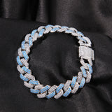 Bracelet silver powder matching bar Cuban chain bracelet hiphop St. Valentine's Spectrum