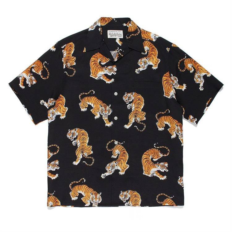 GUILTYPARTIES TIGER Shirts Hawaiian short-sleeved shirts