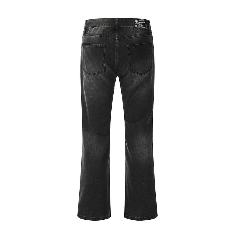 Men Jeans Bell-Bottom Pants Loose Casual