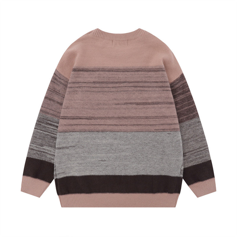 Men Sweater Stripes Brocade Sweater Loose